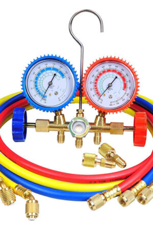 Manifold Gauge Set for HVAC Refrigeration R134a R410A R22 – AC Pressure Gauge Kit