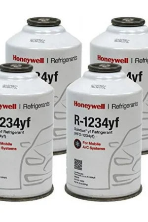 Honey Well Genuine 8oz R1234YF Refrigerant (4 8oz Cans) HD Brass